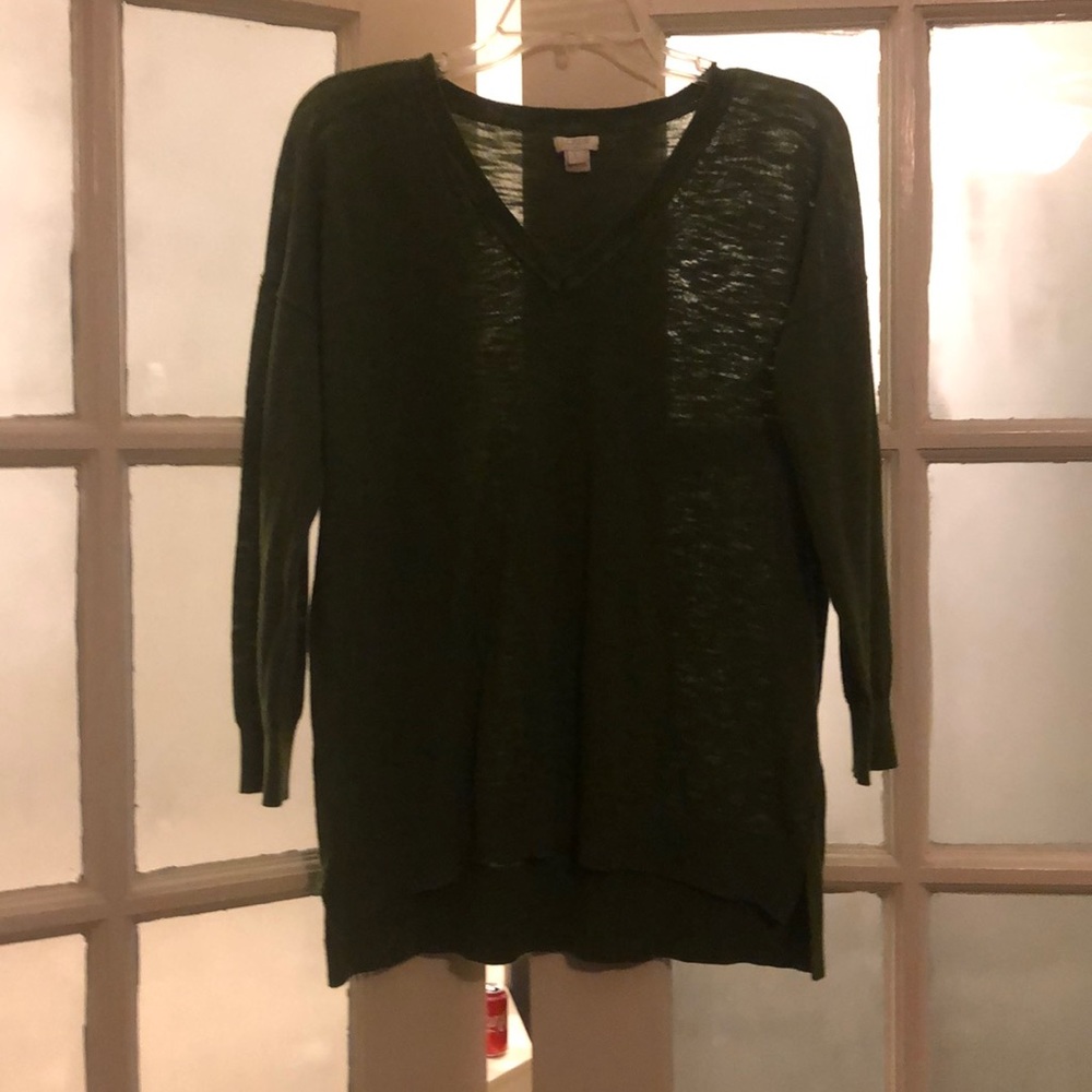 J. Crew V-neck Dark Green Sweater
